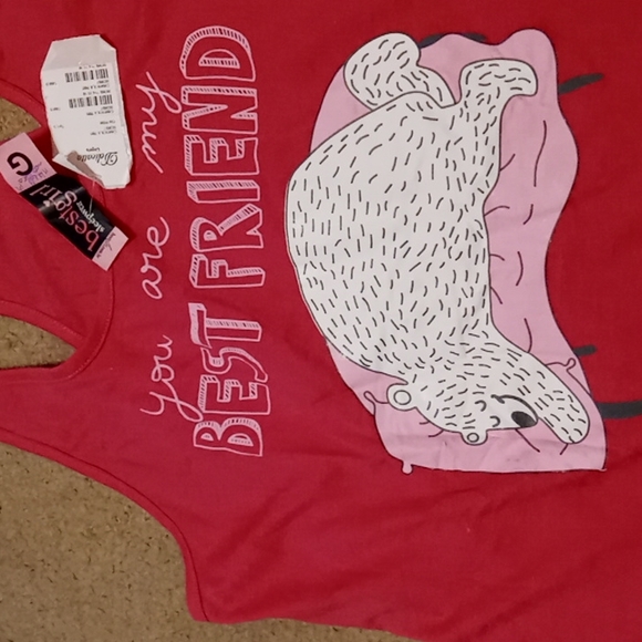 NWT girls pink You Are My Best Friend nightgown, with carry bag. Sz L - Picture 2 of 6